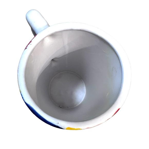 Double Handle Tall Colorful Rainbow Mug Vase Pottery Artsy Fun Unique Quirky 8” - Picture 7 of 8